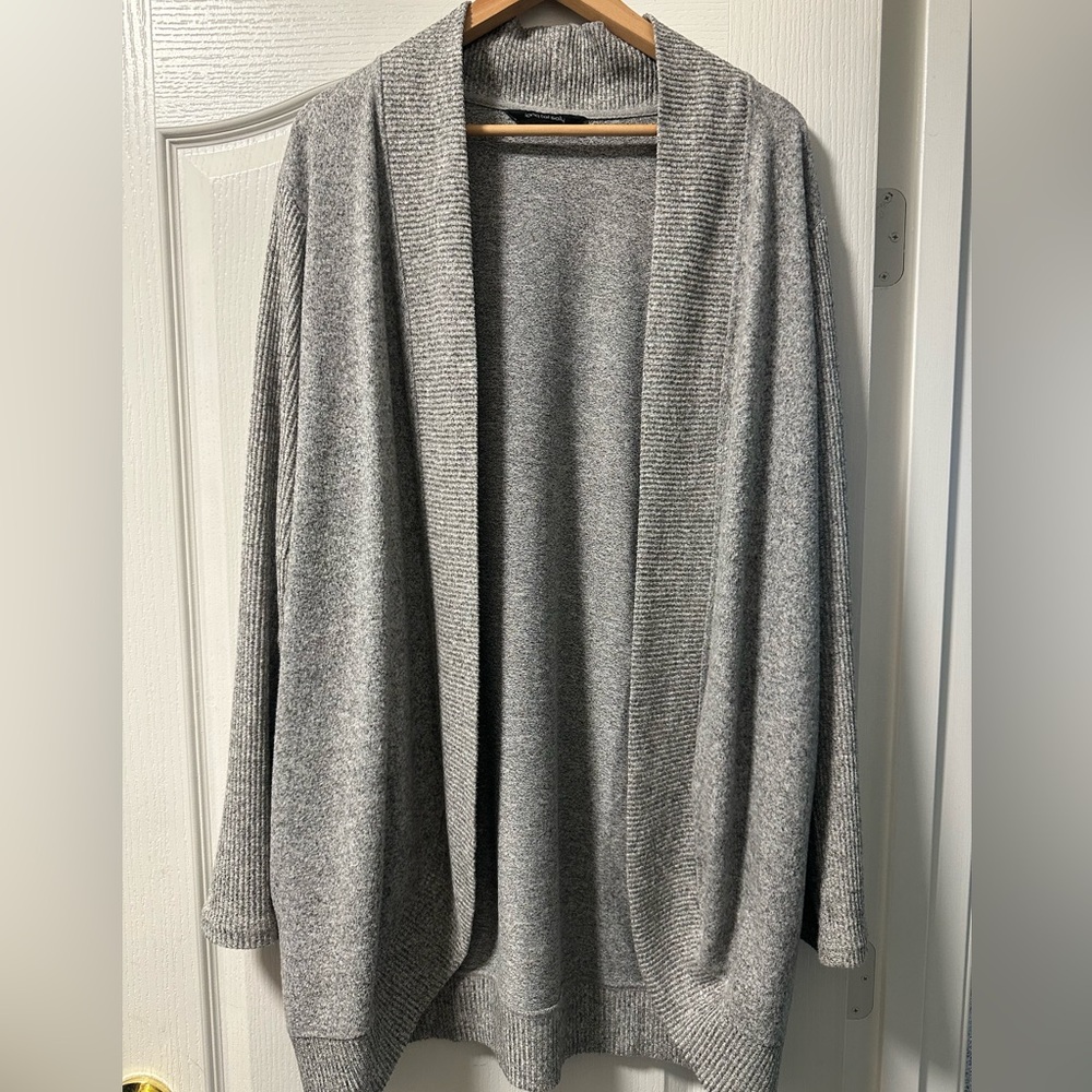 Long Tall Sally Gray Cardigan Sweater Large TALL